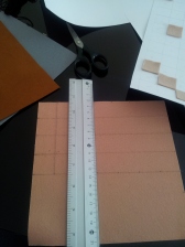 Cutting the 2.5 cm felt squares