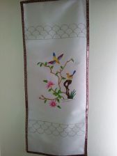 Fabric painted wall hanging